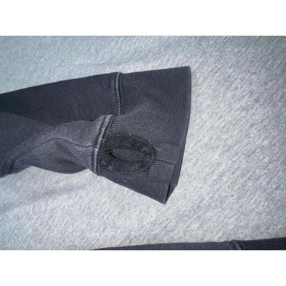 Vintage Nike Hoodie Mens Large Black Red Full Zip Fleece‎ Sweatshirt Thumbholes - Picture 10 of 11